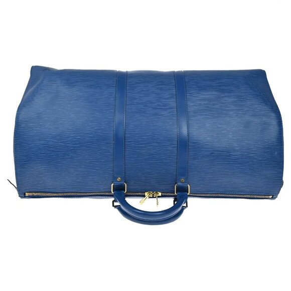 LOUIS VUITTON LV Logo Keepall 55 Travel Hand Bag Epi Leather Blue - Picture 5 of 14